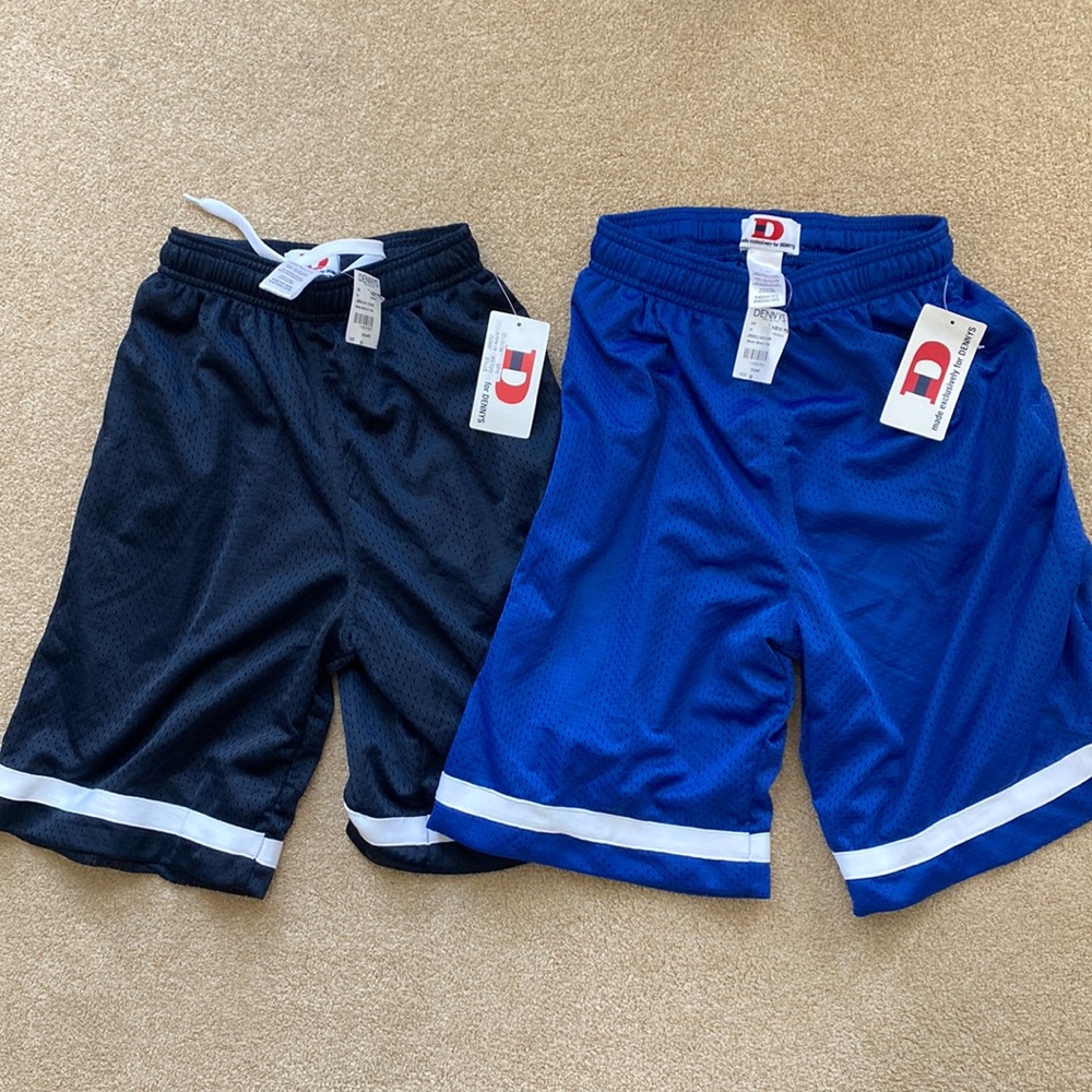 Lot of 2 Denny’s Childrenswear NWT Boys mesh shorts/white trim sz Medium M 10-12